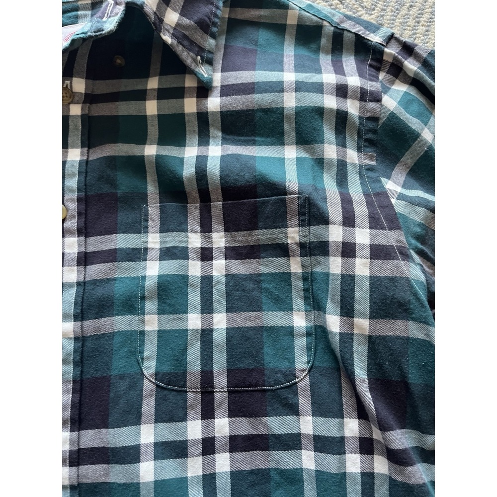 Brooks Brothers Long‎ Sleeve Flannel Button Madison Shirt - Green/Blue/White - M - Picture 3 of 5
